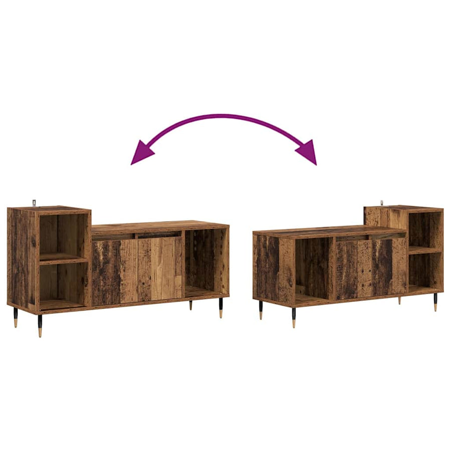 TV-kast Oud Hout 100 x 35 x 55 cm Bewerkt hout