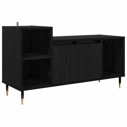 TV-kast Zwart Eiken 100 x 35 x 55 cm Bewerkt hout