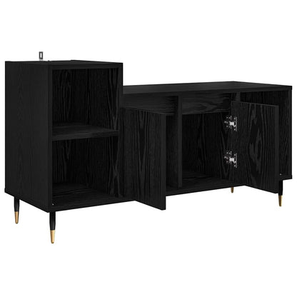 TV-kast Zwart Eiken 100 x 35 x 55 cm Bewerkt hout