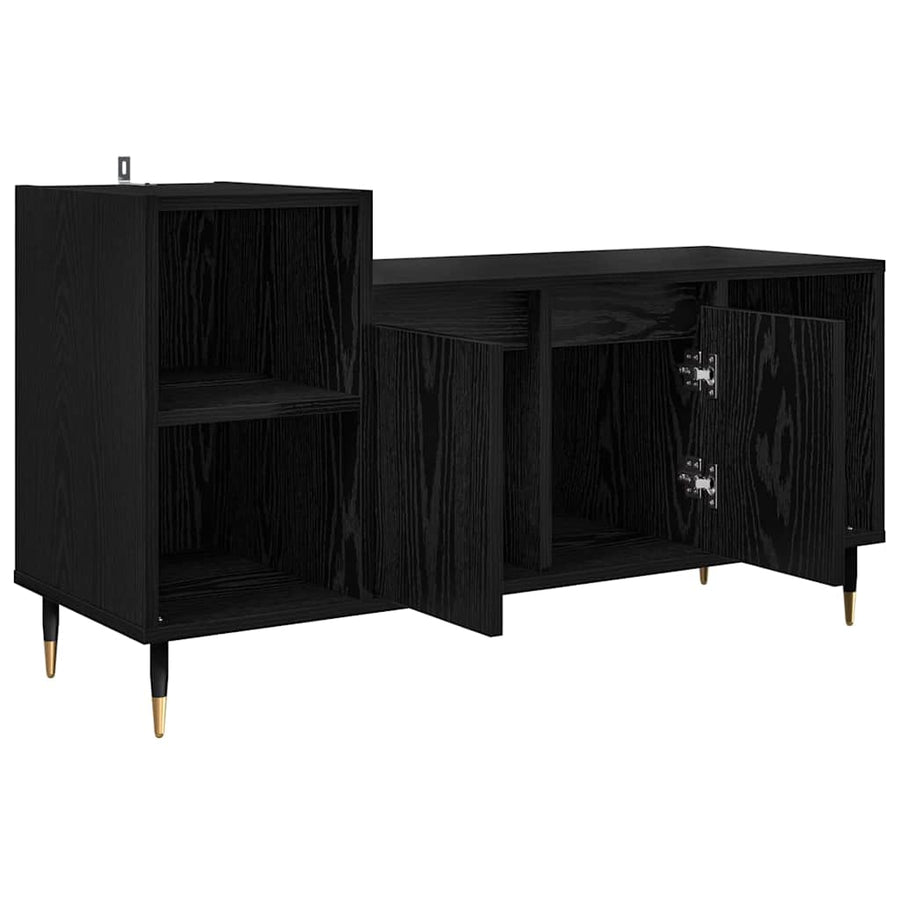 TV-kast Zwart Eiken 100 x 35 x 55 cm Bewerkt hout