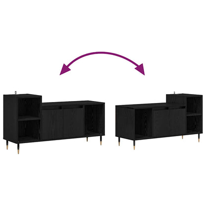 TV-kast Zwart Eiken 100 x 35 x 55 cm Bewerkt hout