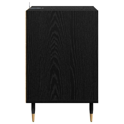 TV-kast Zwart Eiken 100 x 35 x 55 cm Bewerkt hout