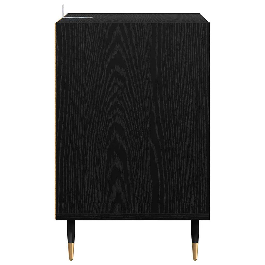 TV-kast Zwart Eiken 100 x 35 x 55 cm Bewerkt hout
