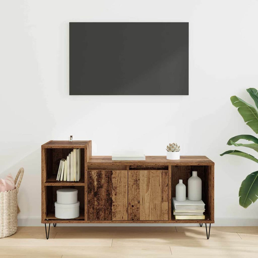 TV-kast Oud Hout 100 x 35 x 55 cm Bewerkt hout
