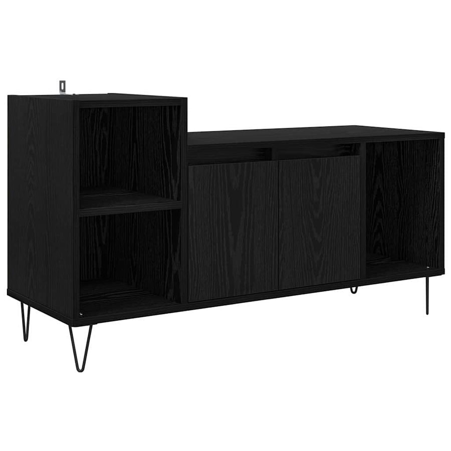 TV-kast Zwart Eiken 100 x 35 x 55 cm Bewerkt hout