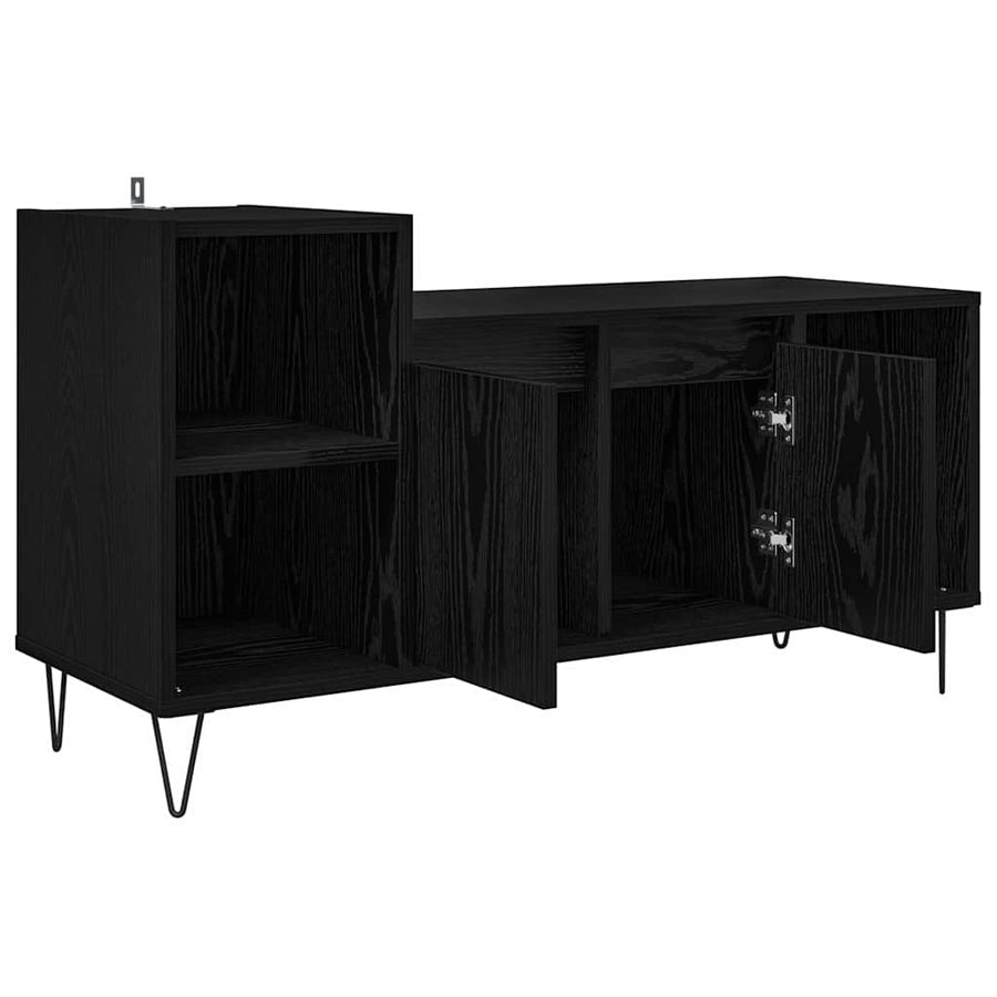 TV-kast Zwart Eiken 100 x 35 x 55 cm Bewerkt hout