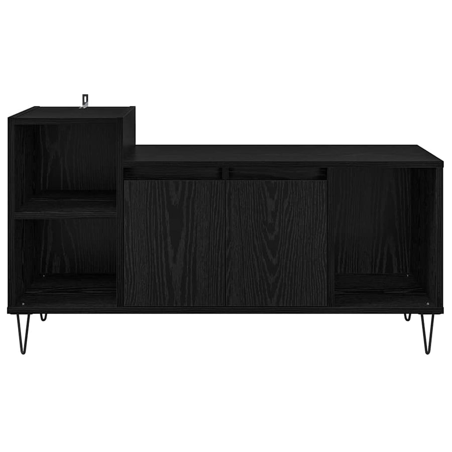 TV-kast Zwart Eiken 100 x 35 x 55 cm Bewerkt hout