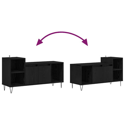 TV-kast Zwart Eiken 100 x 35 x 55 cm Bewerkt hout