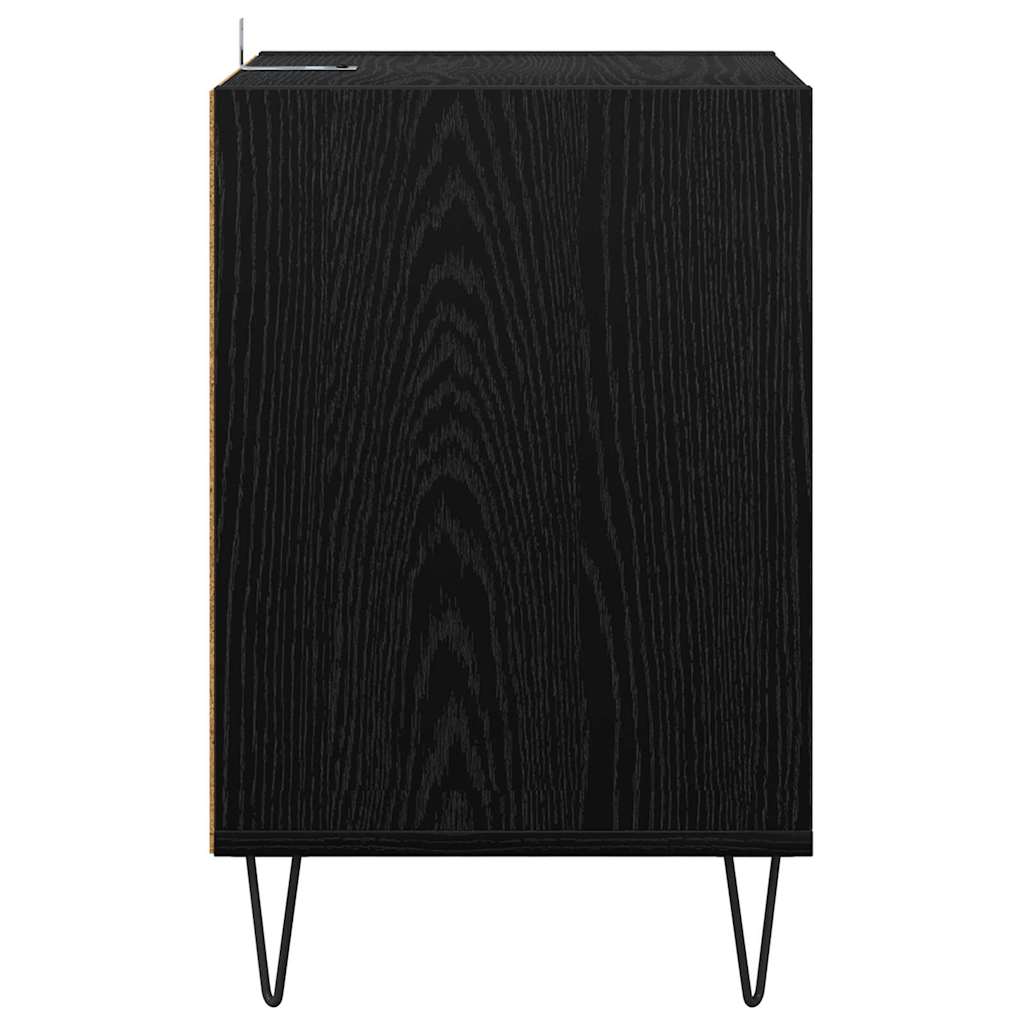 TV-kast Zwart Eiken 100 x 35 x 55 cm Bewerkt hout