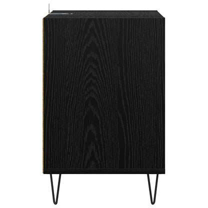 TV-kast Zwart Eiken 100 x 35 x 55 cm Bewerkt hout