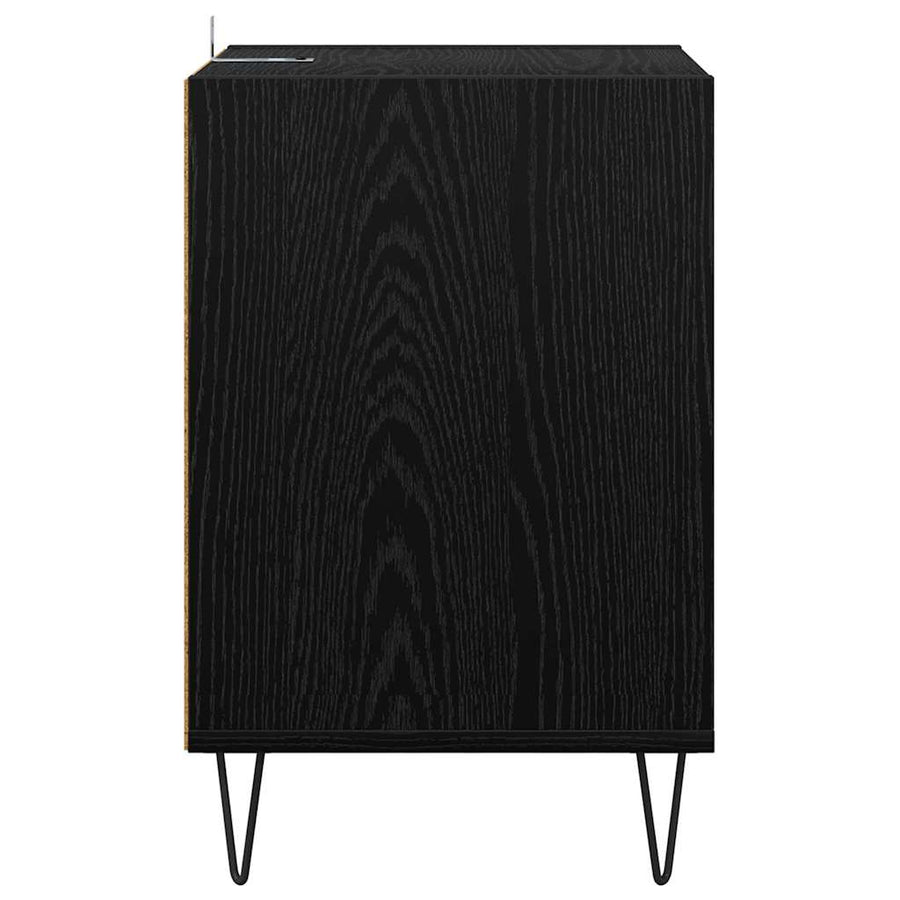 TV-kast Zwart Eiken 100 x 35 x 55 cm Bewerkt hout