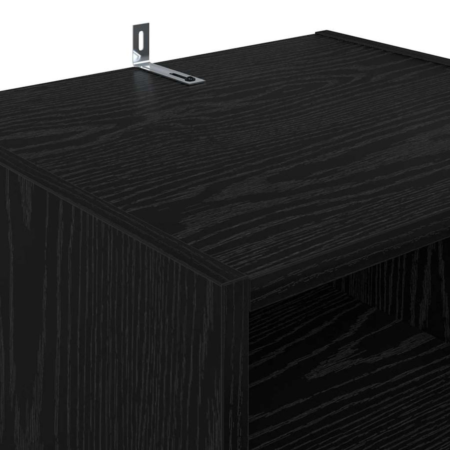 TV-kast Zwart Eiken 160 x 35 x 55 cm Bewerkt hout