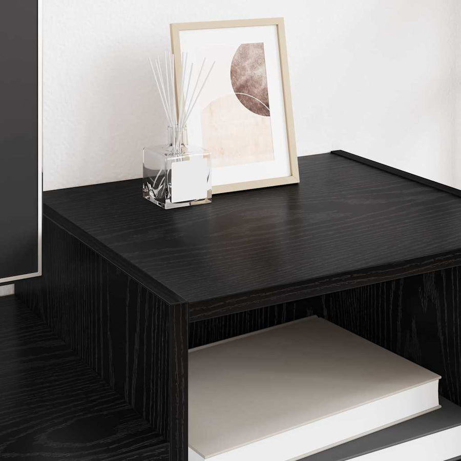 TV-kast Zwart Eiken 160 x 35 x 55 cm Bewerkt hout