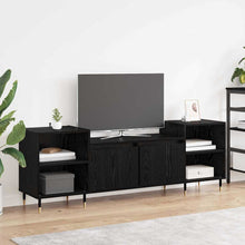 TV-kast Zwart Eiken 160 x 35 x 55 cm Bewerkt hout