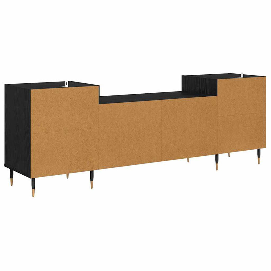 TV-kast Zwart Eiken 160 x 35 x 55 cm Bewerkt hout