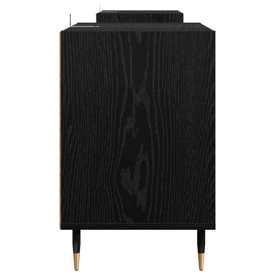 TV-kast Zwart Eiken 160 x 35 x 55 cm Bewerkt hout