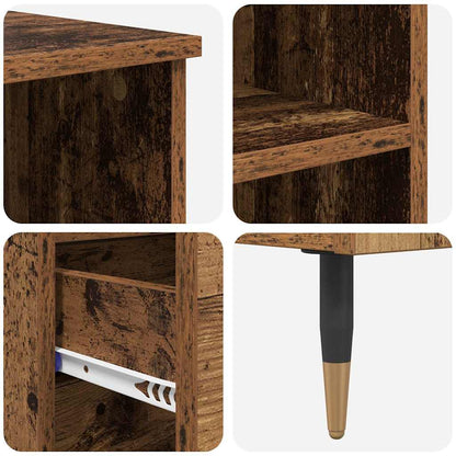 Highboard met lade Oud Hout 40 x 36 x 110 cm Bewerkt hout