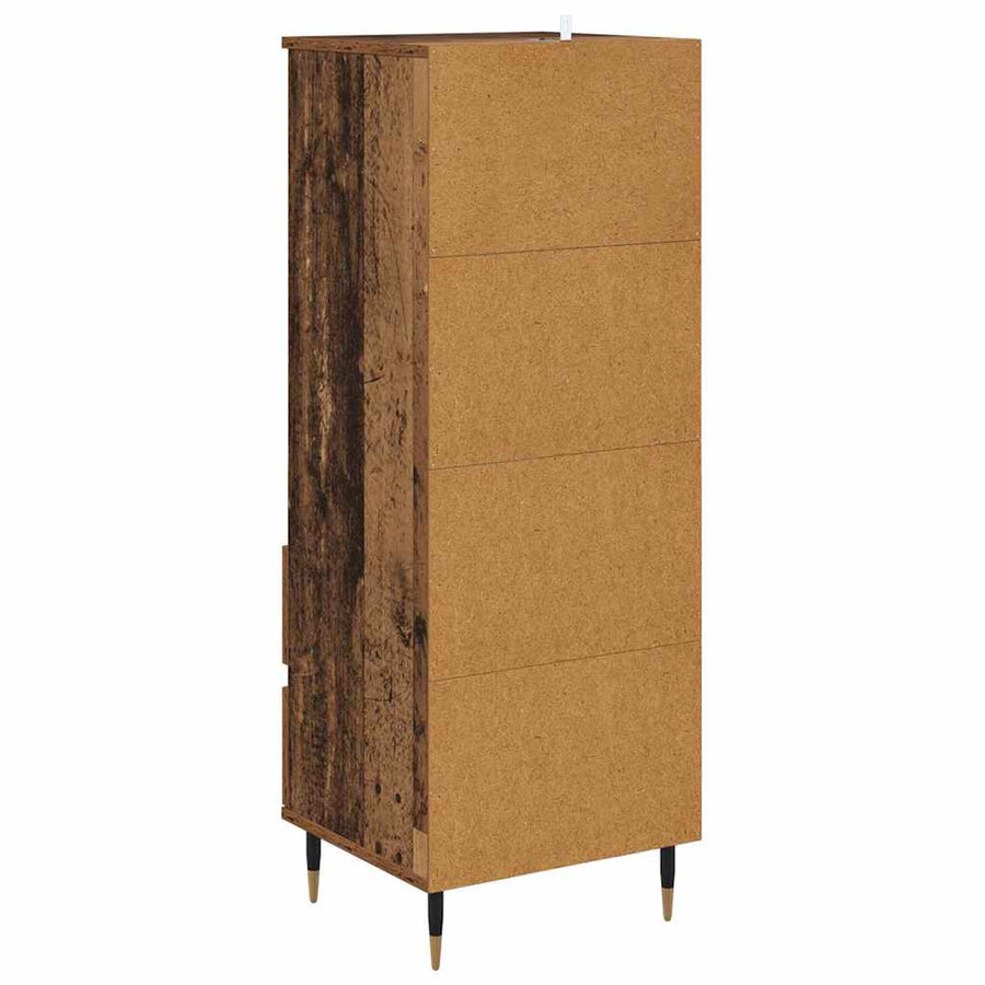 Highboard met lade Oud Hout 40 x 36 x 110 cm Bewerkt hout