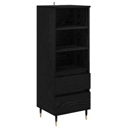 Highboard met lade Zwart Eiken 40 x 36 x 110 cm Bewerkt hout