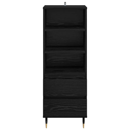 Highboard met lade Zwart Eiken 40 x 36 x 110 cm Bewerkt hout