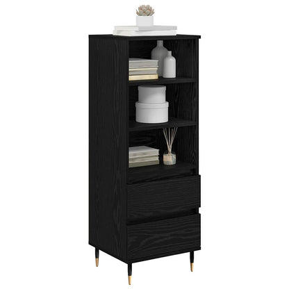 Highboard met lade Zwart Eiken 40 x 36 x 110 cm Bewerkt hout