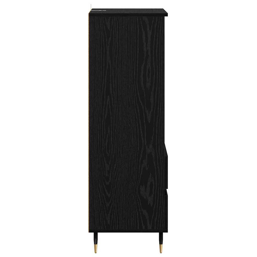 Highboard met lade Zwart Eiken 40 x 36 x 110 cm Bewerkt hout