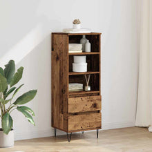 Highboard met lade Oud Hout 40 x 36 x 110 cm Bewerkt hout
