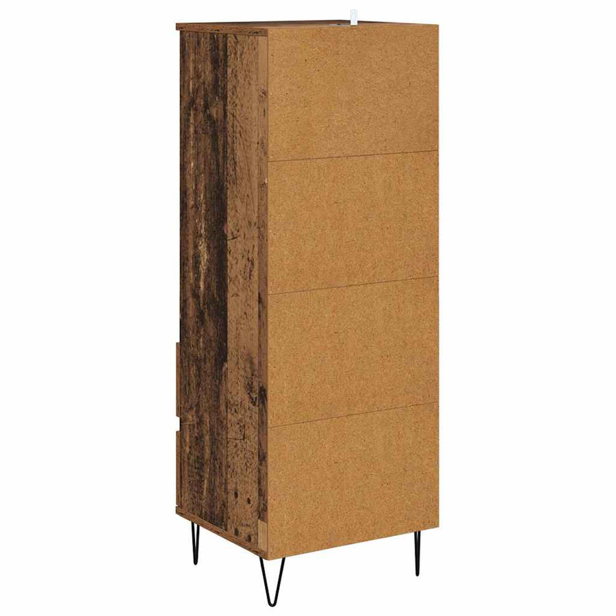 Highboard met lade Oud Hout 40 x 36 x 110 cm Bewerkt hout