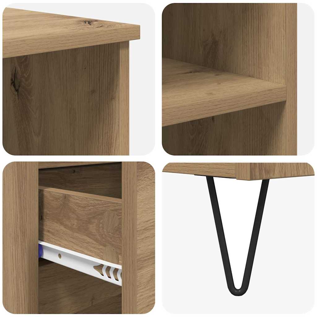 Highboard met lade Artisan Eiken 40 x 36 x 110 cm Bewerkt hout