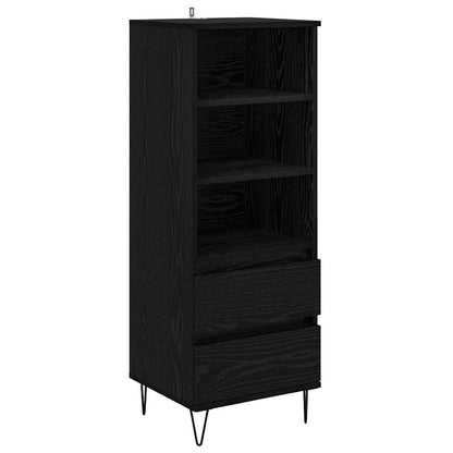 Highboard met lade Zwart Eiken 40 x 36 x 110 cm Bewerkt hout