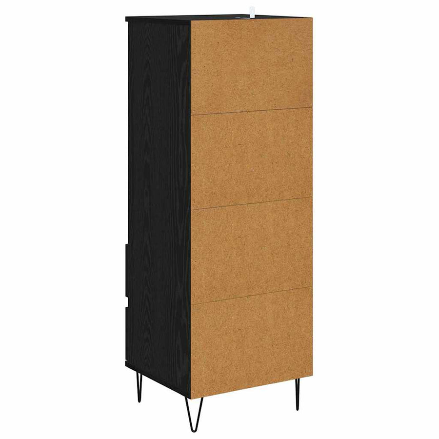 Highboard met lade Zwart Eiken 40 x 36 x 110 cm Bewerkt hout