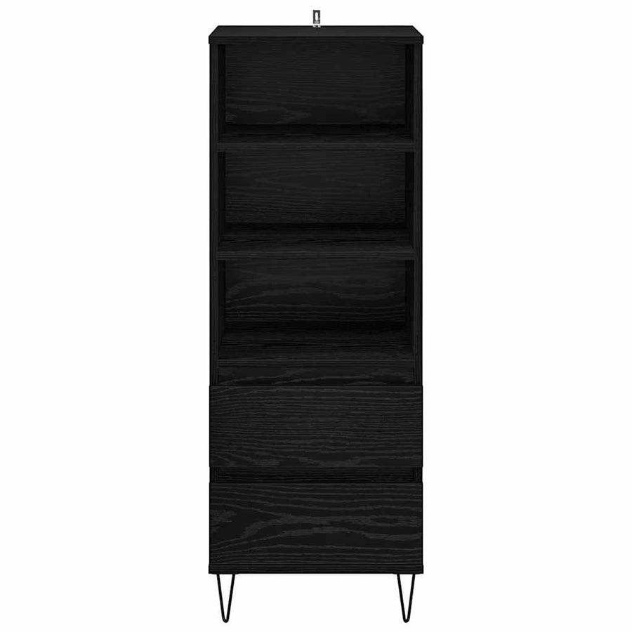 Highboard met lade Zwart Eiken 40 x 36 x 110 cm Bewerkt hout