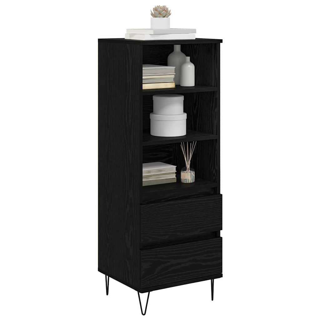 Highboard met lade Zwart Eiken 40 x 36 x 110 cm Bewerkt hout