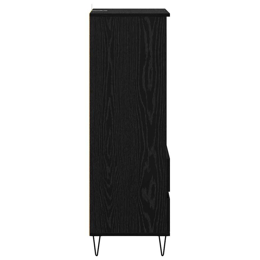 Highboard met lade Zwart Eiken 40 x 36 x 110 cm Bewerkt hout