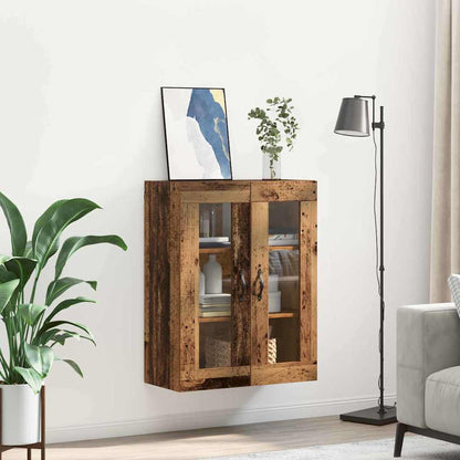 Wandkast Oud Hout 69,5 x 34 x 90 cm Geengineerd Hout en Glas