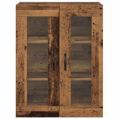 Wandkast Oud Hout 69,5 x 34 x 90 cm Geengineerd Hout en Glas