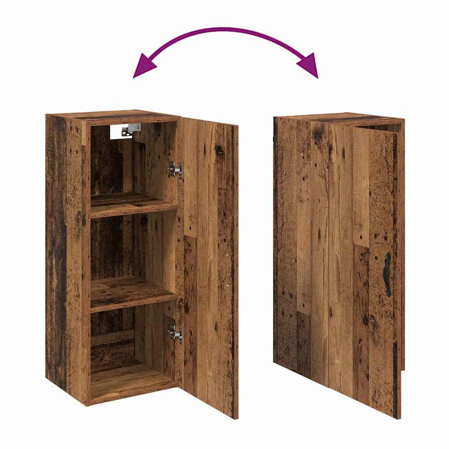 Wandkast Oud Hout 34,5 x 34 x 90 cm Bewerkt hout