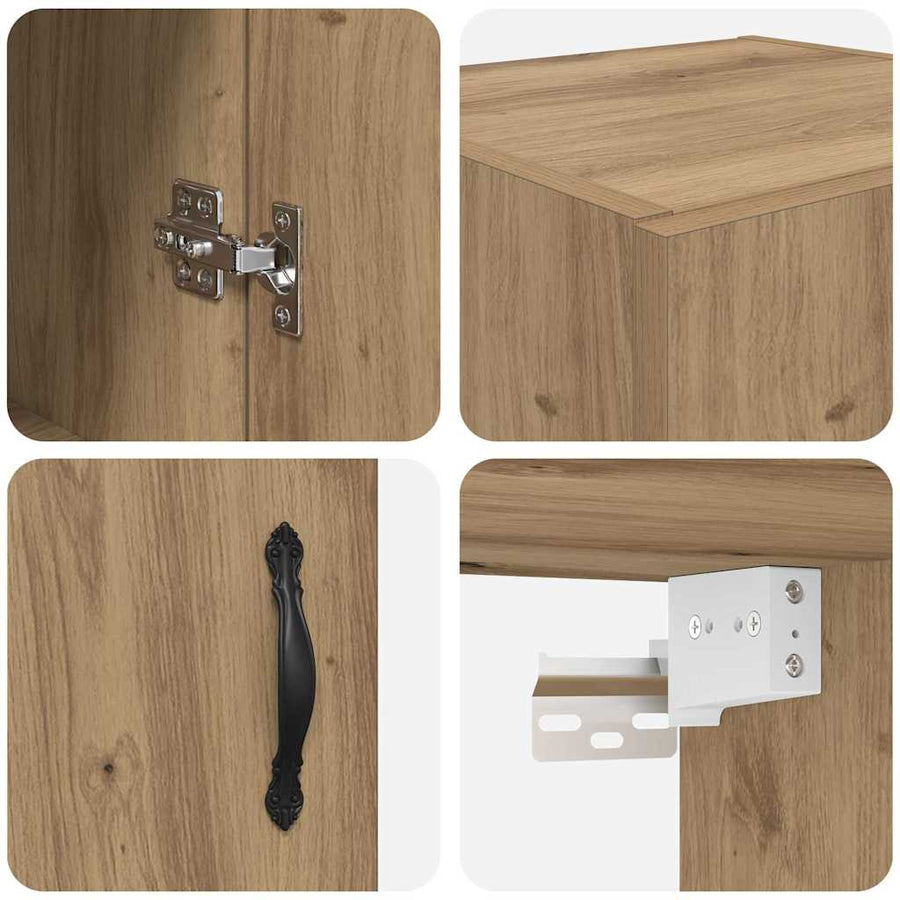 Wandkast Artisan Eiken 34,5 x 34 x 90 cm Bewerkt hout
