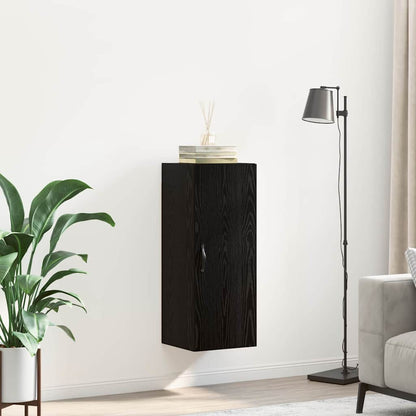 Wandkast Zwart Eiken 34,5 x 34 x 90 cm Bewerkt hout