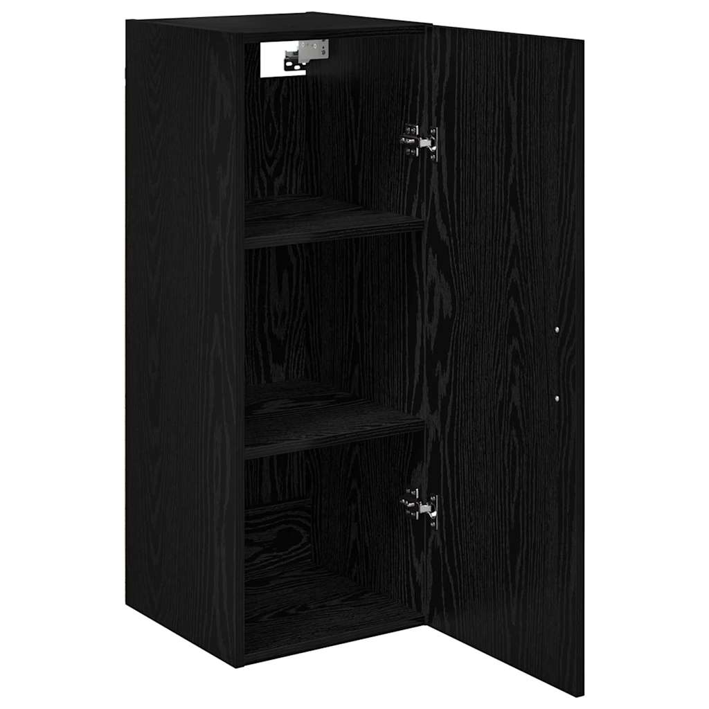 Wandkast Zwart Eiken 34,5 x 34 x 90 cm Bewerkt hout