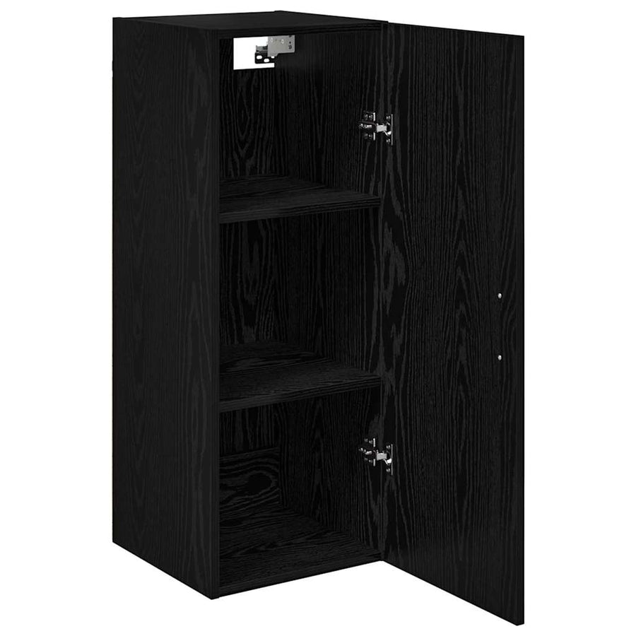 Wandkast Zwart Eiken 34,5 x 34 x 90 cm Bewerkt hout
