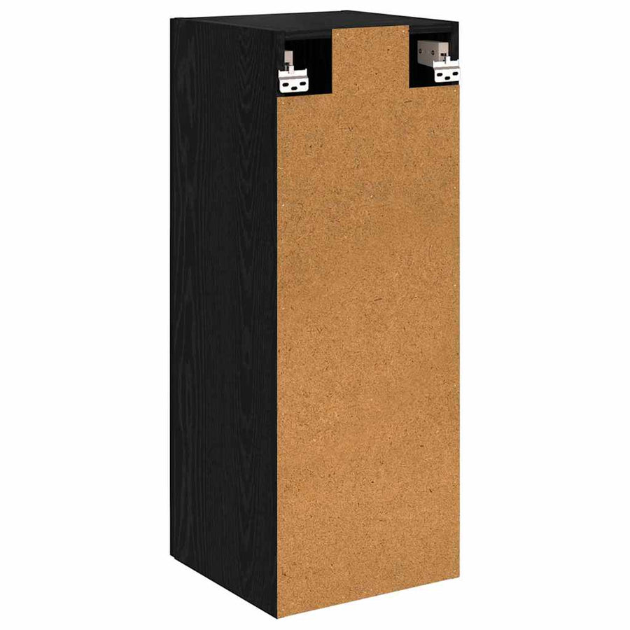 Wandkast Zwart Eiken 34,5 x 34 x 90 cm Bewerkt hout