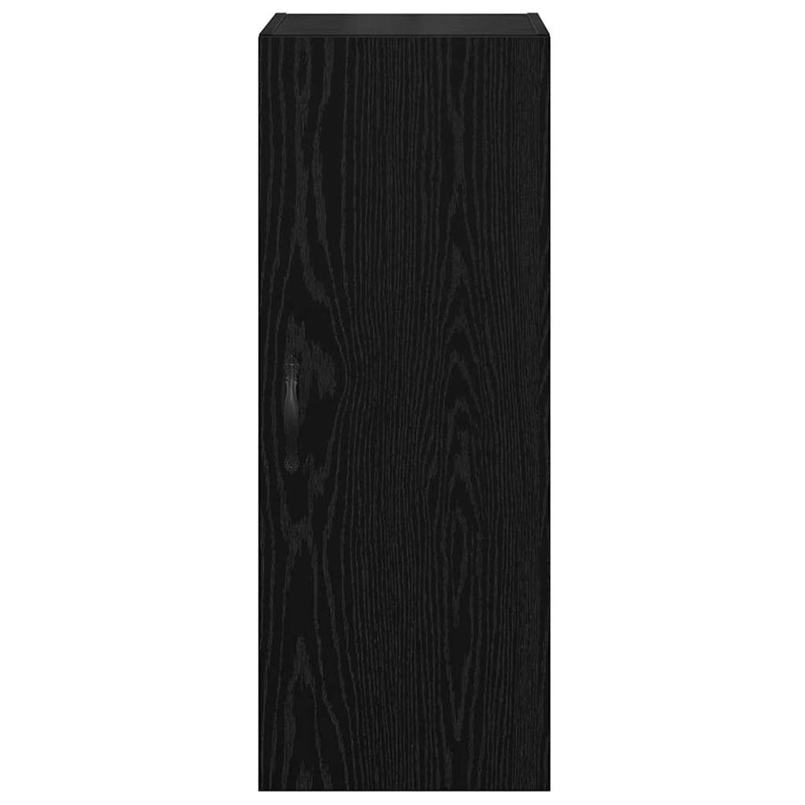 Wandkast Zwart Eiken 34,5 x 34 x 90 cm Bewerkt hout