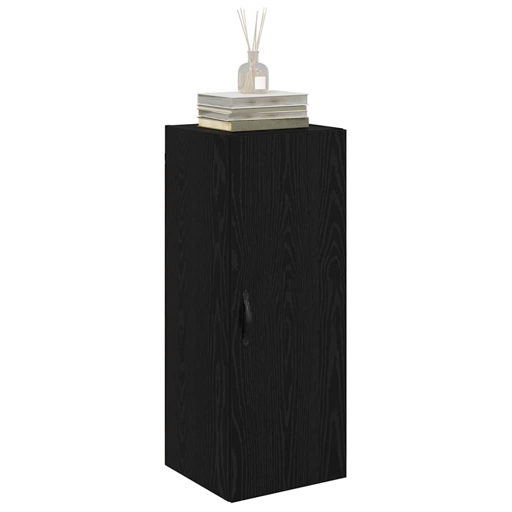 Wandkast Zwart Eiken 34,5 x 34 x 90 cm Bewerkt hout