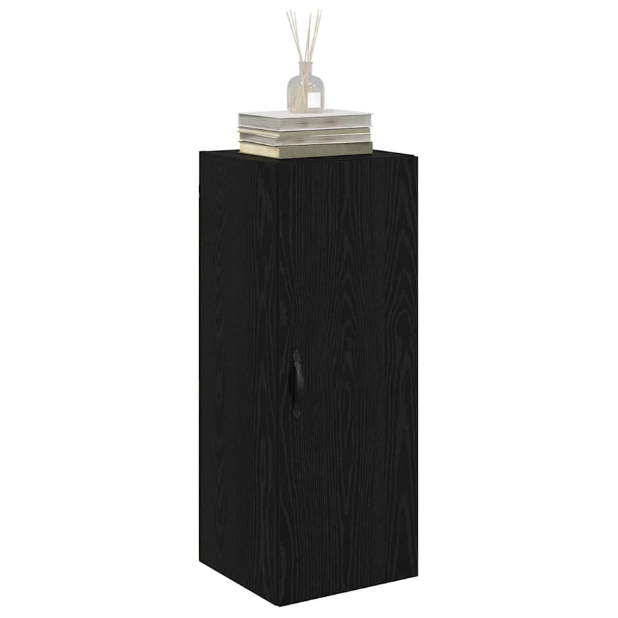 Wandkast Zwart Eiken 34,5 x 34 x 90 cm Bewerkt hout
