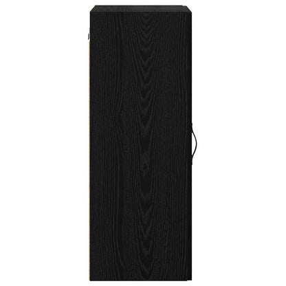Wandkast Zwart Eiken 34,5 x 34 x 90 cm Bewerkt hout