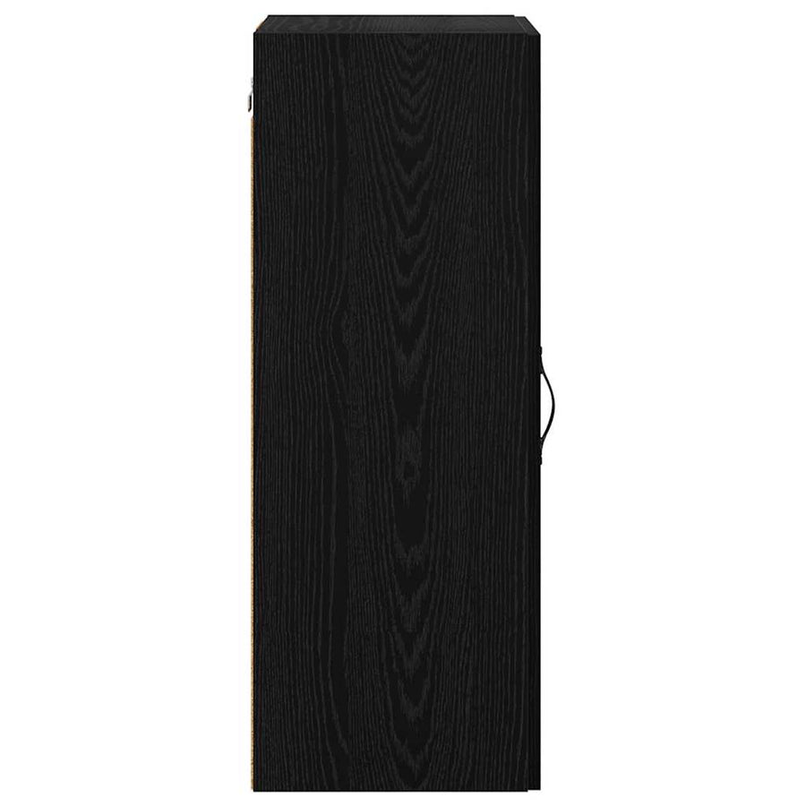 Wandkast Zwart Eiken 34,5 x 34 x 90 cm Bewerkt hout