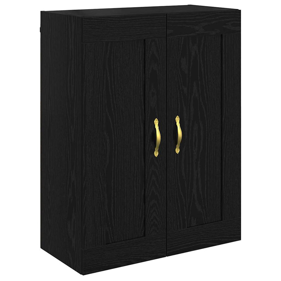 Wandkast Zwart Eiken 69,5 x 34 x 90 cm Bewerkt hout