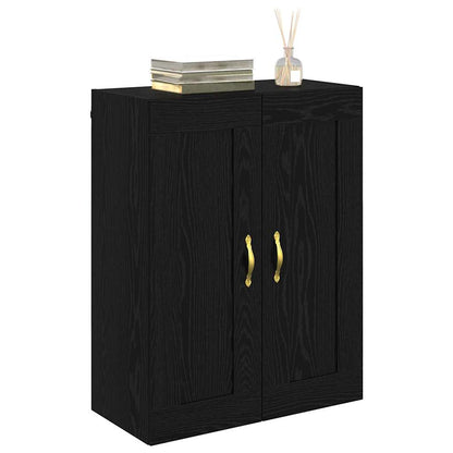 Wandkast Zwart Eiken 69,5 x 34 x 90 cm Bewerkt hout