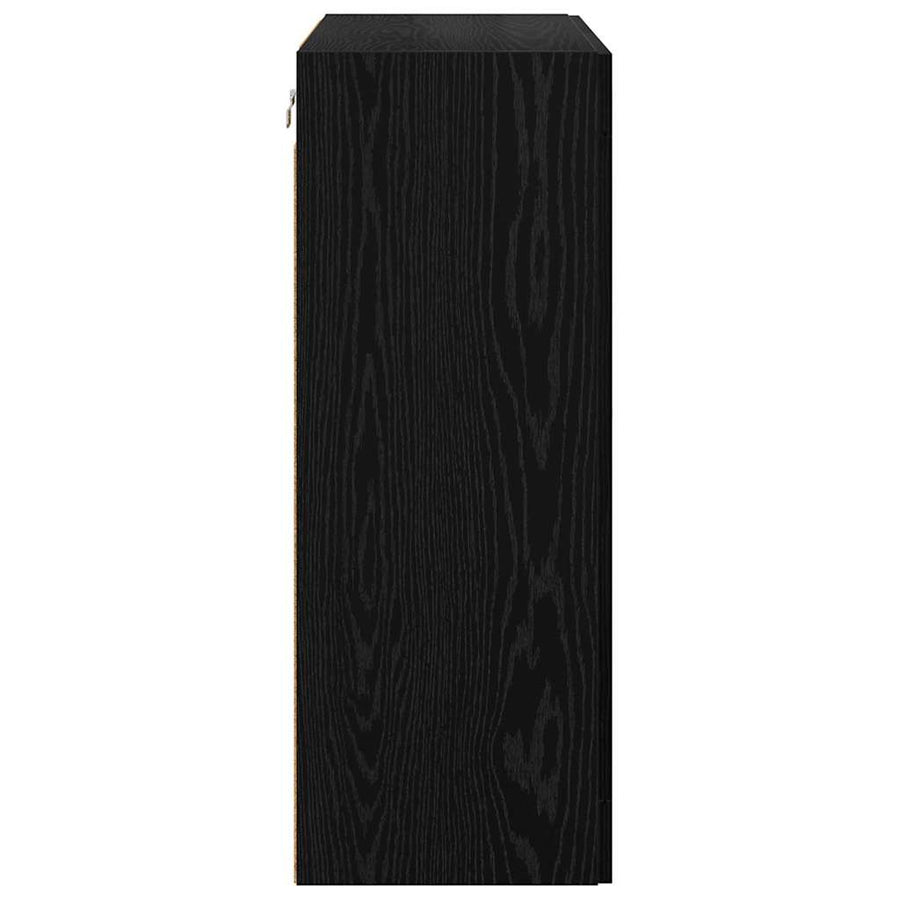 Wandkast Zwart Eiken 69,5 x 34 x 90 cm Bewerkt hout